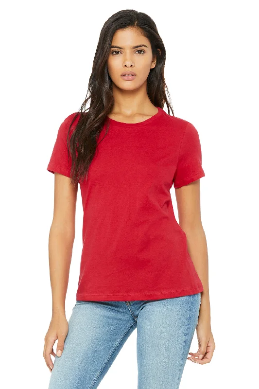 Long - sleeved women's T - shirt with a flutter - sleeve designBella + Canvas Womens Relaxed Jersey Short Sleeve Crewneck T-Shirt - Red