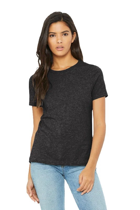 Mock neck women's T - shirt for a modern twistBella + Canvas Womens Short Sleeve Crewneck T-Shirt - Charcoal Black