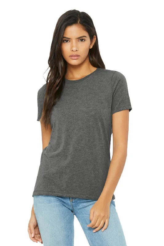Women's T - shirt with a mock - fur collarBella + Canvas Womens Short Sleeve Crewneck T-Shirt - Grey