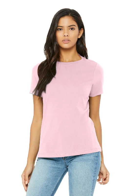 Women's T - shirt with a metallic - colored threadBella + Canvas Womens Short Sleeve Crewneck T-Shirt - Pink