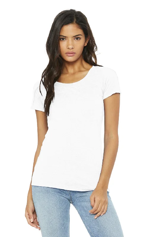Women's oversized graphic T - shirt with a trendy sloganBella + Canvas Womens Short Sleeve Crewneck T-Shirt - Solid White