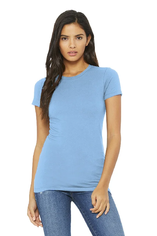 Open - front women's T - shirt for a versatile lookBella + Canvas Womens The Favorite Short Sleeve Crewneck T-Shirt - Baby Blue
