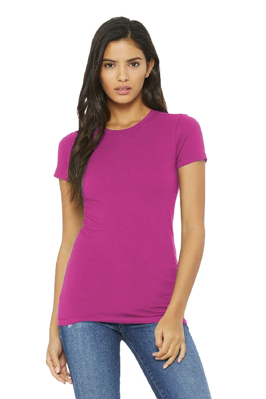 Women's T - shirt with a cropped and boxy fitBella + Canvas Womens The Favorite Short Sleeve Crewneck T-Shirt - Berry Pink