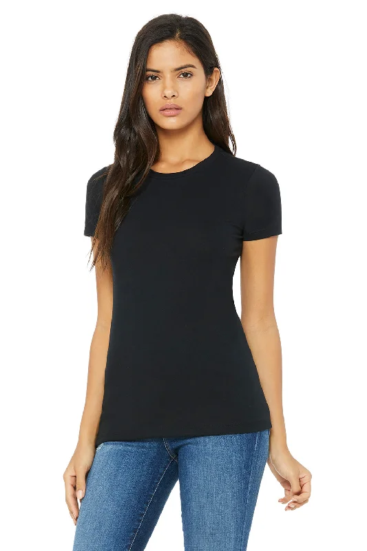 Women's cotton blend T - shirt with a soft feelBella + Canvas Womens The Favorite Short Sleeve Crewneck T-Shirt - Solid Black Women's cotton blend T - shirt with a soft feelBella + Canvas Womens The Favorite Short Sleeve Crewneck T-Shirt - Solid Black