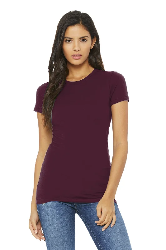 Women's T - shirt with a cable knit patternBella + Canvas Womens The Favorite Short Sleeve Crewneck T-Shirt - Maroon