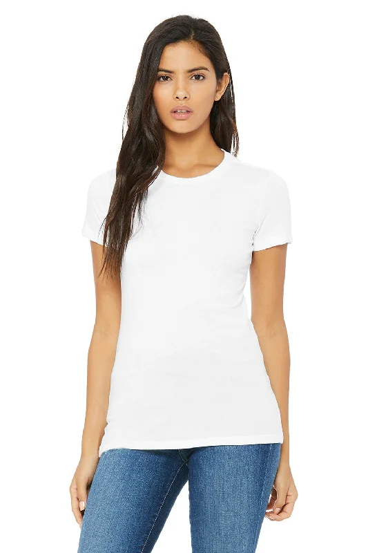Cropped women's T - shirt to pair with high - waisted skirtsBella + Canvas Womens The Favorite Short Sleeve Crewneck T-Shirt - Solid White