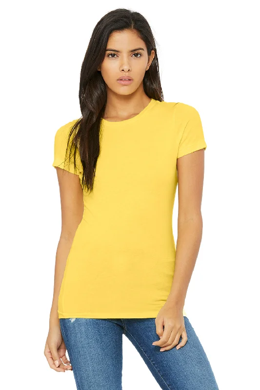Long - sleeved women's T - shirt with a flutter - sleeve designBella + Canvas Womens The Favorite Short Sleeve Crewneck T-Shirt - Yellow