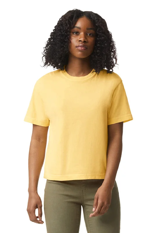 Women's T - shirt with a metallic - colored threadComfort Colors Womens Short Sleeve Crewneck T-Shirt - Butter Yellow