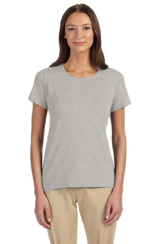 Printed women's T - shirt with a geometric - nautical patternDevon & Jones Womens Perfect Fit Short Sleeve Crewneck T-Shirt - Heather Grey