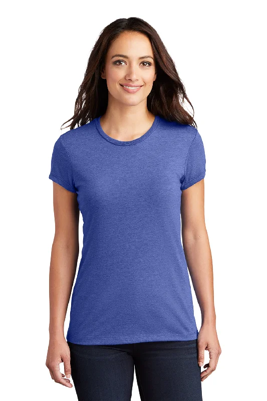 Printed women's T - shirt with a geometric - nautical patternDistrict Womens Fitted Perfect Tri Short Sleeve Crewneck T-Shirt - Royal Blue Frost