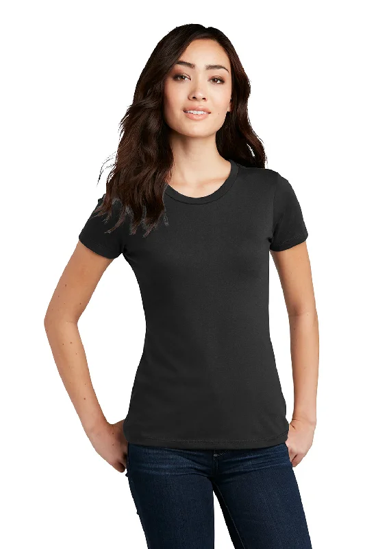 Button - up women's T - shirt in a pastel colorDistrict Womens Perfect Blend Short Sleeve Crewneck T-Shirt - Black