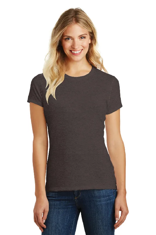 Women's lace - trimmed T - shirt for a delicate lookDistrict Womens Perfect Blend Short Sleeve Crewneck T-Shirt - Heather Brown - Closeout