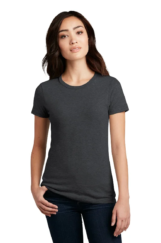 Ruffled women's T - shirt for a feminine touchDistrict Womens Perfect Blend Short Sleeve Crewneck T-Shirt - Heather Charcoal Grey