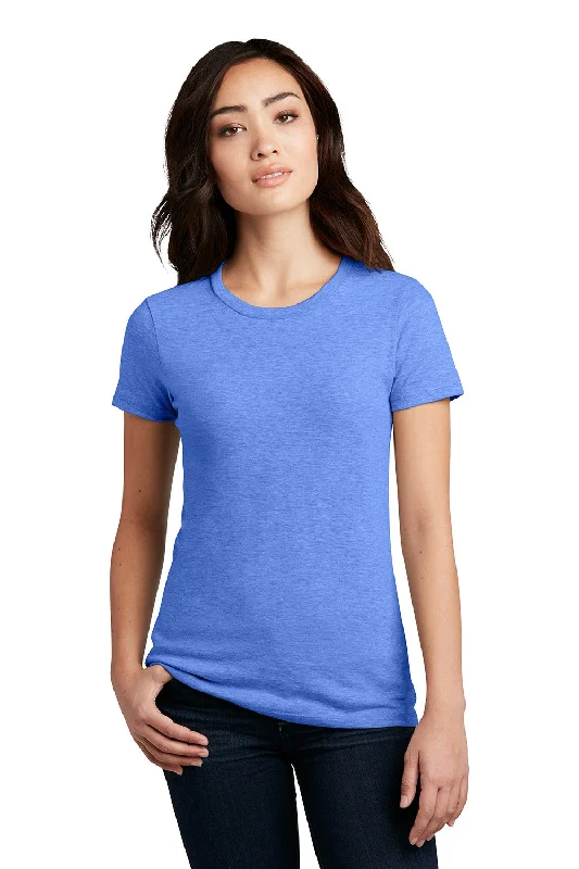 Women's T - shirt with a patchwork designDistrict Womens Perfect Blend Short Sleeve Crewneck T-Shirt - Heather Royal Blue