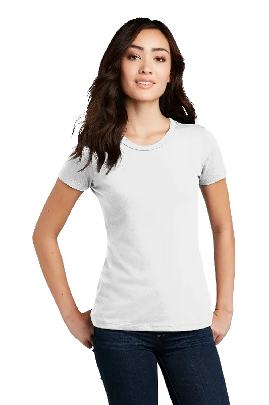 Sequined women's T - shirt for a glamorous occasionDistrict Womens Perfect Blend Short Sleeve Crewneck T-Shirt - White