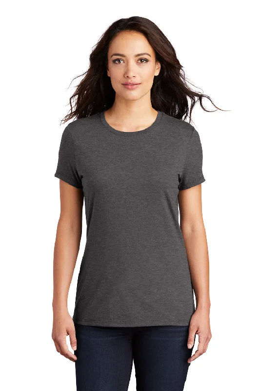 Women's T - shirt with a mock - fur collarDistrict Womens Perfect Tri Short Sleeve Crewneck T-Shirt - Heather Charcoal Grey