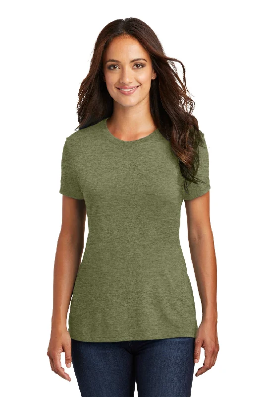 A - line women's T - shirt with a tiered ruffleDistrict Womens Perfect Tri Short Sleeve Crewneck T-Shirt - Military Green Frost A - line women's T - shirt with a tiered ruffleDistrict Womens Perfect Tri Short Sleeve Crewneck T-Shirt - Military Green Frost