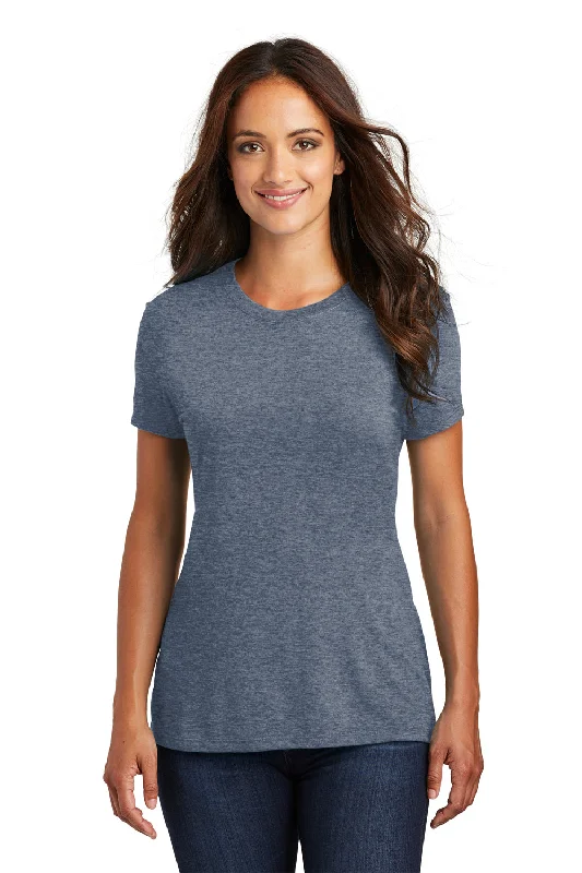 Color - blocked women's T - shirt for a bold statementDistrict Womens Perfect Tri Short Sleeve Crewneck T-Shirt - Navy Blue Frost