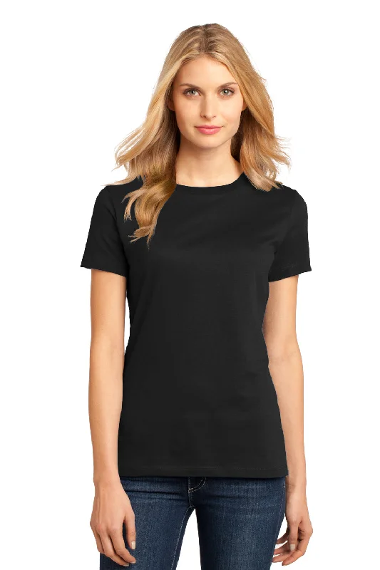 Cable knit women's T - shirt with a shawl collarDistrict Womens Perfect Weight Short Sleeve Crewneck T-Shirt - Jet Black