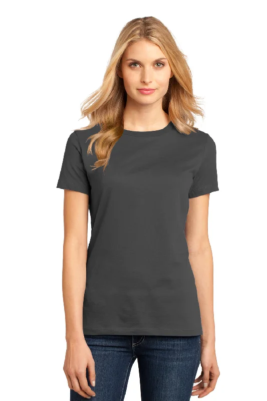 Women's button - down T - shirt in a classic styleDistrict Womens Perfect Weight Short Sleeve Crewneck T-Shirt - Charcoal Grey