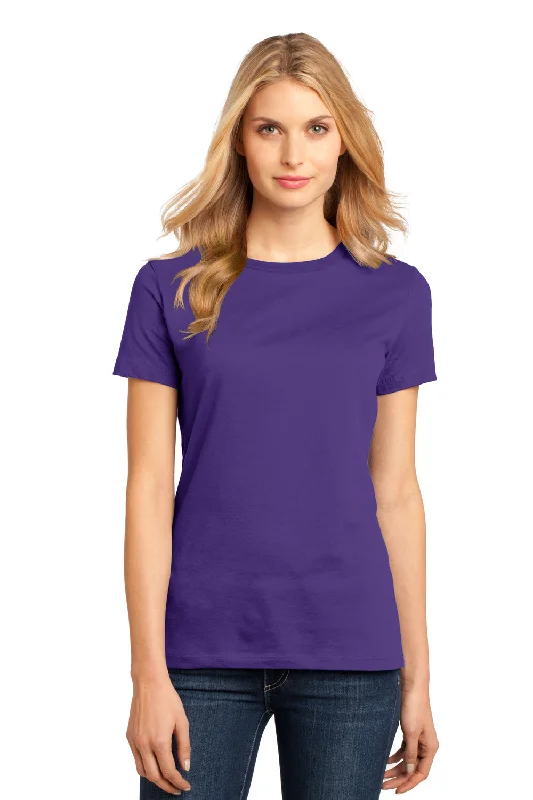 Fuzzy women's T - shirt with a hoodDistrict Womens Perfect Weight Short Sleeve Crewneck T-Shirt - Purple