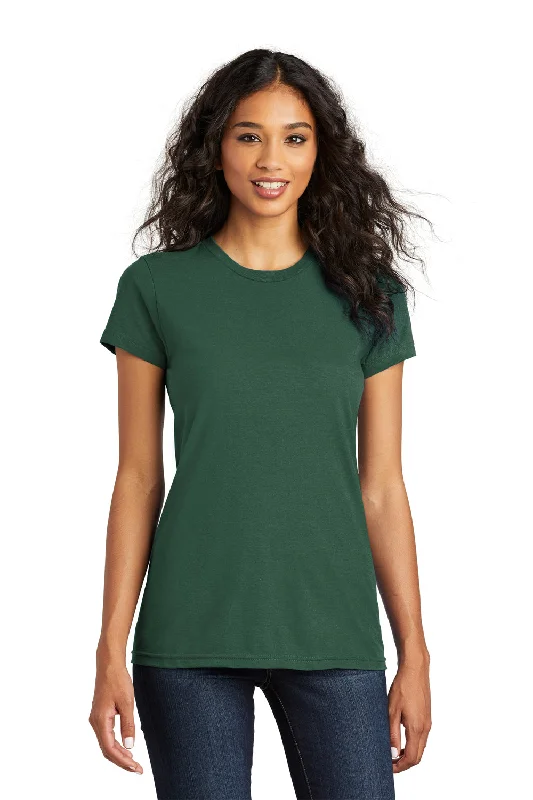 Women's T - shirt with a metallic - colored yarn and a ribbed textureDistrict Womens The Concert Short Sleeve Crewneck T-Shirt - Forest Green