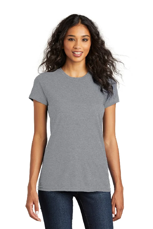 Women's wrap - style T - shirt for a customizable fitDistrict Womens The Concert Short Sleeve Crewneck T-Shirt - Heather Grey