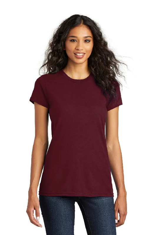 Women's T - shirt with a sequined collarDistrict Womens The Concert Short Sleeve Crewneck T-Shirt - Maroon - Closeout