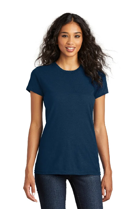 Chunky ribbed women's T - shirt for a textured lookDistrict Womens The Concert Short Sleeve Crewneck T-Shirt - New Navy Blue