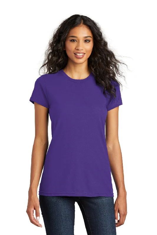 Women's T - shirt with a metallic - colored threadDistrict Womens The Concert Short Sleeve Crewneck T-Shirt - Purple - Closeout