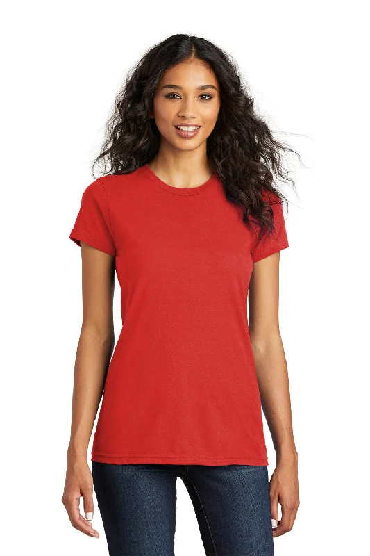 Striped women's T - shirt in bright colorsDistrict Womens The Concert Short Sleeve Crewneck T-Shirt - New Red