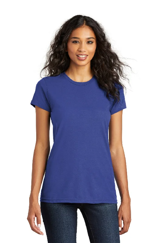 A - line women's T - shirt with a pleated skirtDistrict Womens The Concert Short Sleeve Crewneck T-Shirt - Deep Royal Blue