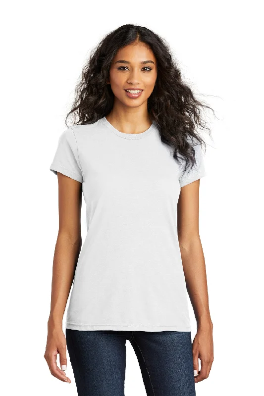 Women's lightweight linen T - shirt for warm weatherDistrict Womens The Concert Short Sleeve Crewneck T-Shirt - White