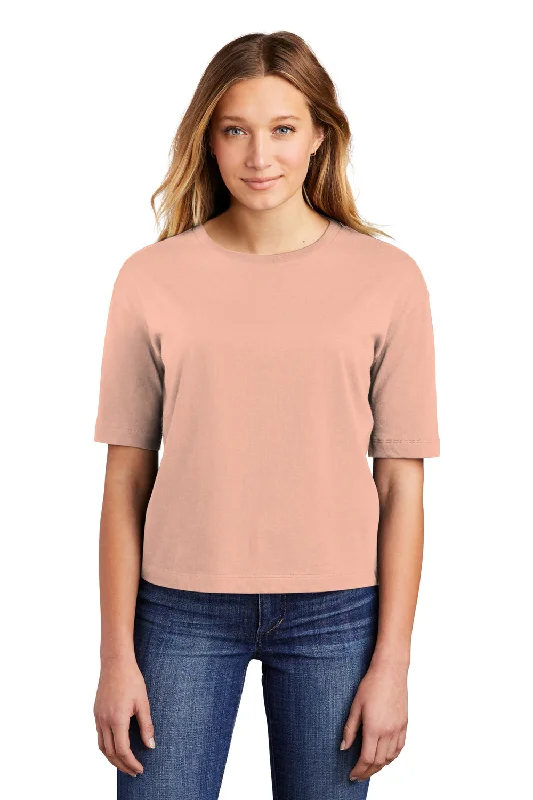 Women's T - shirt with a lace - up backDistrict Womens Very Important Boxy Short Sleeve Crewneck T-Shirt - Dusty Peach