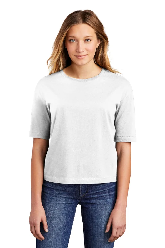 Longline women's T - shirt for a more covered - up styleDistrict Womens Very Important Boxy Short Sleeve Crewneck T-Shirt - White