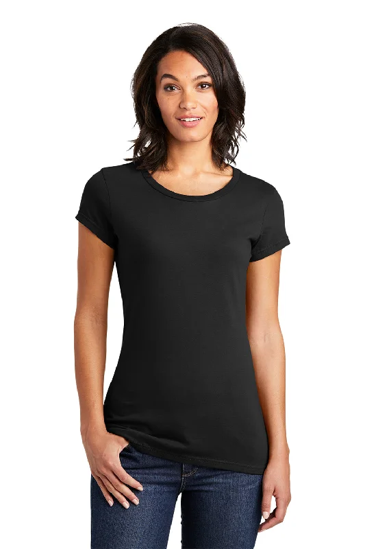 Mock neck women's T - shirt for a modern twistDistrict Womens Very Important Short Sleeve Crewneck T-Shirt - Black