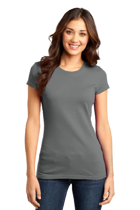 Women's T - shirt with a patch pocket and a button - down frontDistrict Womens Very Important Short Sleeve Crewneck T-Shirt - Grey - Closeout
