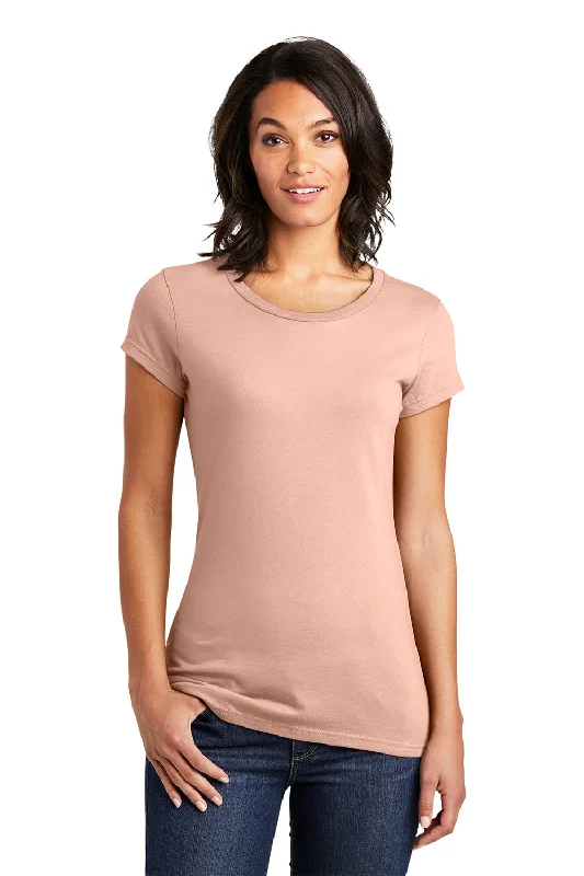 Women's cotton blend T - shirt with a soft feelDistrict Womens Very Important Short Sleeve Crewneck T-Shirt - Dusty Peach