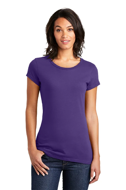 Women's T - shirt with a burnout geometric patternDistrict Womens Very Important Short Sleeve Crewneck T-Shirt - Purple