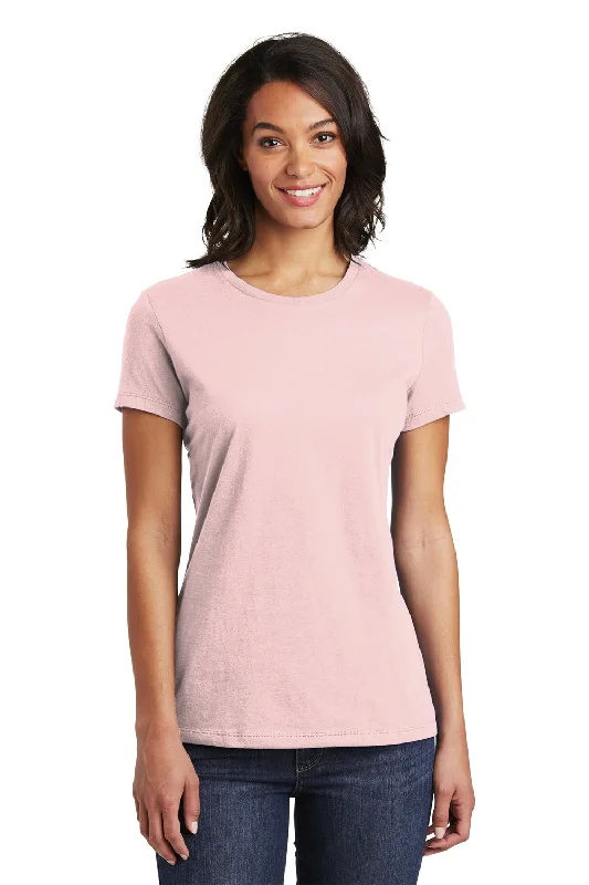 Cropped women's T - shirt with a pom - pom trimDistrict Womens Very Important Short Sleeve Crewneck T-Shirt - Dusty Lavender