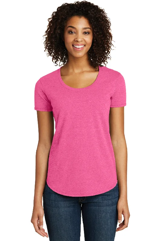 Women's T - shirt with a beaded - embroidery detailDistrict Womens Very Important Short Sleeve Crewneck T-Shirt - Fuchsia Pink Frost - Closeout