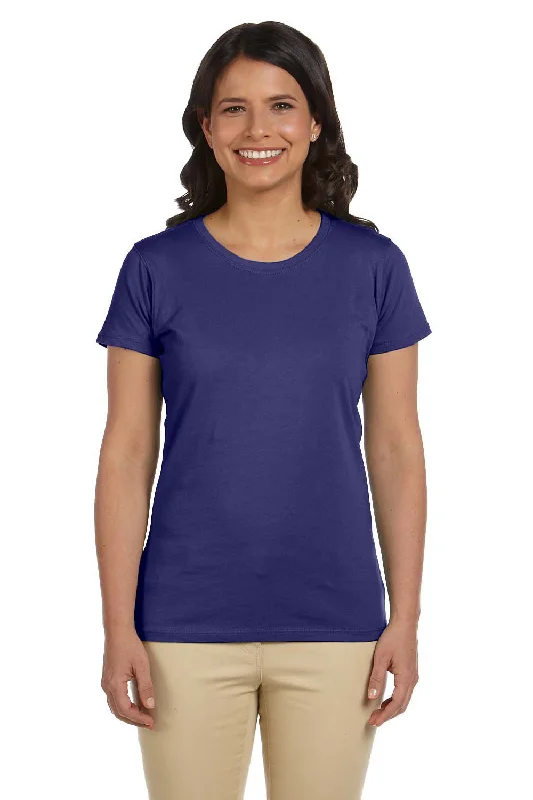 Women's T - shirt with a lace - detailed sleeveEconscious Womens Heather Sueded Short Sleeve Crewneck T-Shirt - Iris Blue