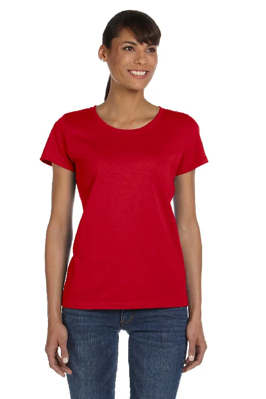 Women's T - shirt with a dropped shoulder for a relaxed fitFruit Of The Loom Womens HD Jersey Short Sleeve Crewneck T-Shirt - True Red