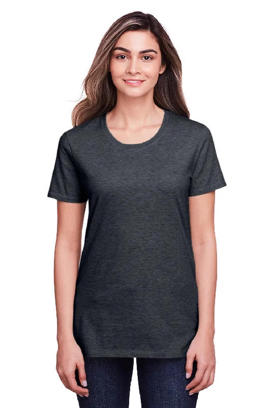 Plus size women's V - neck T - shirt for a flattering lookFruit Of The Loom Womens Iconic Short Sleeve Crewneck T-Shirt - Heather Black Ink Plus size women's V - neck T - shirt for a flattering lookFruit Of The Loom Womens Iconic Short Sleeve Crewneck T-Shirt - Heather Black Ink