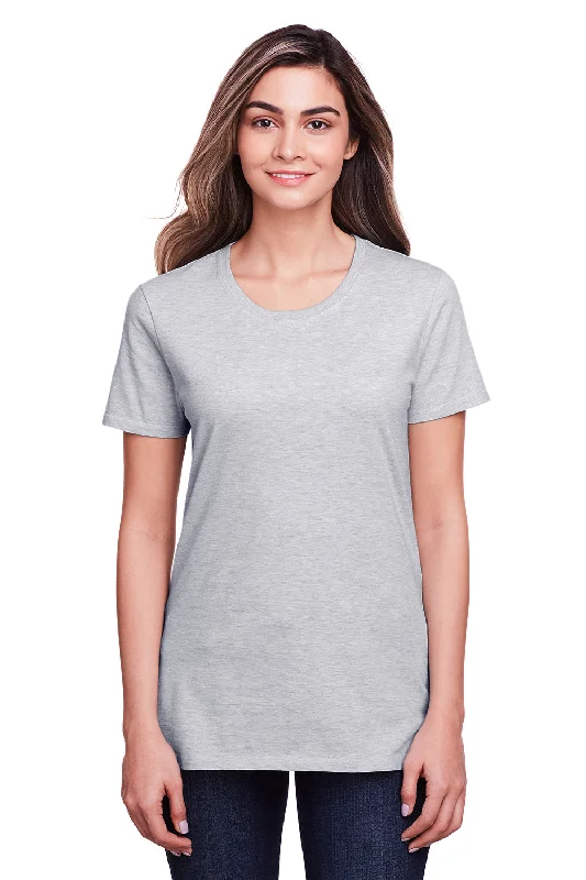 Metallic - threaded women's T - shirt for a touch of glamourFruit Of The Loom Womens Iconic Short Sleeve Crewneck T-Shirt - Heather Grey