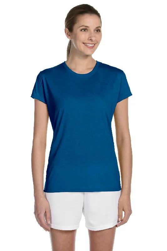 Women's T - shirt with a lace - detailed sleeveGildan Womens Performance Jersey Moisture Wicking Short Sleeve Crewneck T-Shirt - Royal Blue - Closeout
