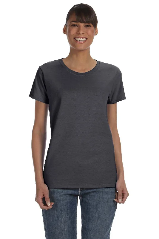 Women's T - shirt with a fringed hemGildan Womens Short Sleeve Crewneck T-Shirt - Charcoal Grey