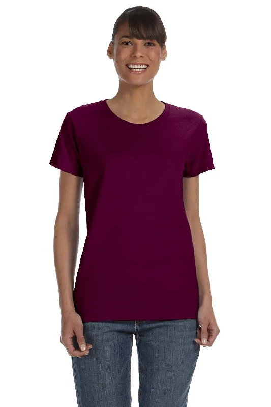 Open - work women's T - shirt with a lace - like patternGildan Womens Short Sleeve Crewneck T-Shirt - Maroon