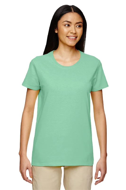 Women's T - shirt with a patchwork designGildan Womens Short Sleeve Crewneck T-Shirt - Mint Green - Closeout