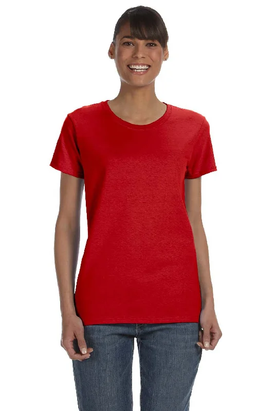 Women's T - shirt with a sequined collarGildan Womens Short Sleeve Crewneck T-Shirt - Red